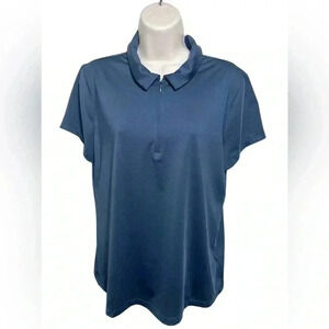 Tommy Bahama Golf Women’s Navy Short Sleeve Collared 1/4 Zip Polo Shirt L